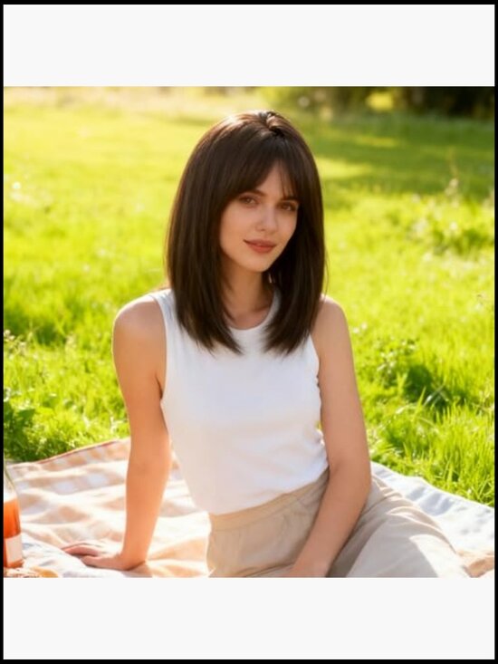10In Bob Headband Wig Glueless Machine Made Short Straight Natural Color No main image 5